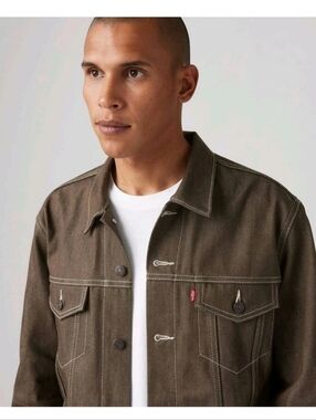 Size L - Levi's Men's Jacket Dark Brown Rigid Trucker